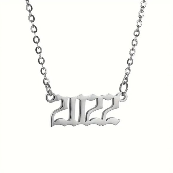 1pc Men's Stainless Steel Birth Year Necklace,1980-2022,As A Gift To Commemorate - Picture 1 of 2